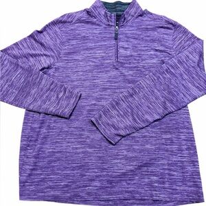 Johnston & Murphy Purple Heather Quarter-Zip Pullover